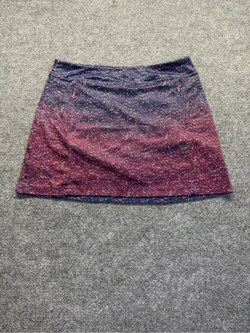 PGA Tour Purple Ombre Mini Skirt with Pink Zip Accents